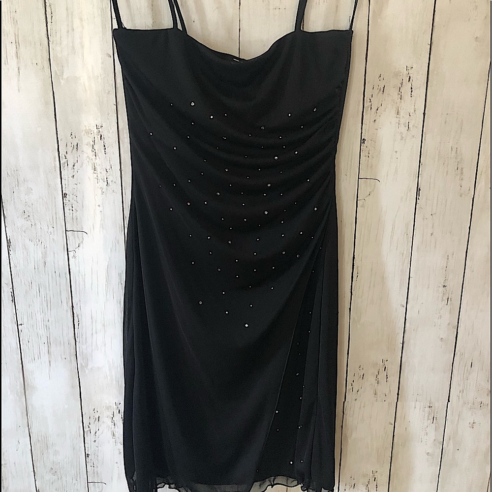 Taboo Black Maxi Dress with Silver Accents
